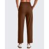 imageG4Free Womens Ankle Dress Yoga Pants with Pockets Stretchy Crop Business Casual Work Trousers PetiteRegularTallDark Coffee