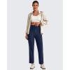 imageG4Free Womens Ankle Dress Yoga Pants with Pockets Stretchy Crop Business Casual Work Trousers PetiteRegularTallDark Navy