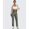 imageG4Free Womens Ankle Dress Yoga Pants with Pockets Stretchy Crop Business Casual Work Trousers PetiteRegularTallGray Sage