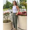 imageG4Free Womens Ankle Dress Yoga Pants with Pockets Stretchy Crop Business Casual Work Trousers PetiteRegularTallGray Sage