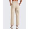 imageG4Free Womens Ankle Dress Yoga Pants with Pockets Stretchy Crop Business Casual Work Trousers PetiteRegularTallKhaki