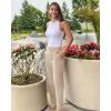 imageG4Free Womens Ankle Dress Yoga Pants with Pockets Stretchy Crop Business Casual Work Trousers PetiteRegularTallKhaki