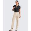 imageG4Free Womens Ankle Dress Yoga Pants with Pockets Stretchy Crop Business Casual Work Trousers PetiteRegularTallKhaki