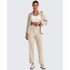 imageG4Free Womens Ankle Dress Yoga Pants with Pockets Stretchy Crop Business Casual Work Trousers PetiteRegularTallKhaki