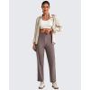 imageG4Free Womens Ankle Dress Yoga Pants with Pockets Stretchy Crop Business Casual Work Trousers PetiteRegularTallTaupe