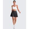 imageG4Free Wrapped Front Pleated Tennis Skirts for Women High Waisted A Line Golf Skorts Soft Athletic Inner Shorts with PocketsBlack