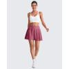 imageG4Free Wrapped Front Pleated Tennis Skirts for Women High Waisted A Line Golf Skorts Soft Athletic Inner Shorts with PocketsDark Burgundy