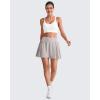imageG4Free Wrapped Front Pleated Tennis Skirts for Women High Waisted A Line Golf Skorts Soft Athletic Inner Shorts with PocketsLight Gray