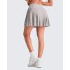 imageG4Free Wrapped Front Pleated Tennis Skirts for Women High Waisted A Line Golf Skorts Soft Athletic Inner Shorts with PocketsLight Gray