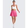 imageG4Free Wrapped Front Pleated Tennis Skirts for Women High Waisted A Line Golf Skorts Soft Athletic Inner Shorts with PocketsRose Pink