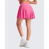 imageG4Free Wrapped Front Pleated Tennis Skirts for Women High Waisted A Line Golf Skorts Soft Athletic Inner Shorts with PocketsRose Pink