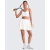 imageG4Free Wrapped Front Pleated Tennis Skirts for Women High Waisted A Line Golf Skorts Soft Athletic Inner Shorts with PocketsWhite