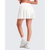 imageG4Free Wrapped Front Pleated Tennis Skirts for Women High Waisted A Line Golf Skorts Soft Athletic Inner Shorts with PocketsWhite