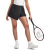 imageG4Free 2 in 1 Wrap Style Women Tennis Skorts Wide Leg Elastic Waist Hiking Shorts Workout with Cargo PocketBlack