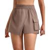 imageG4Free 2 in 1 Wrap Style Women Tennis Skorts Wide Leg Elastic Waist Hiking Shorts Workout with Cargo PocketCocoa Beige