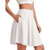imageG4Free 20quot Knee Length Tennis Skirts for Women High Waisted Golf Skorts Soft Athletic Builtin Shorts 3 PocketsWhite