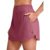 imageG4Free A Line Golf Skirts for Women Elastic High Waisted Tennis Skorts Soft Casual Athletic Inner Shorts with 4 PocketsDark Burgundy
