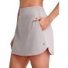 imageG4Free A Line Golf Skirts for Women Elastic High Waisted Tennis Skorts Soft Casual Athletic Inner Shorts with 4 PocketsLight Gray