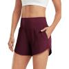 imageG4Free Athletic Shorts for Women Lightweight Running Shorts with Pockets 5quot Quick Dry Workout Shorts for Gym ExerciseBurgundy
