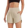 imageG4Free Athletic Shorts for Women Lightweight Running Shorts with Pockets 5quot Quick Dry Workout Shorts for Gym ExerciseKhaki