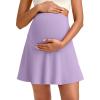 imageG4Free BareFeel Maternity Tennis Skirt with One Pocket Over The Belly Stretchy Pregnancy Workout Skorts Inner Shorts GolfLight Purple