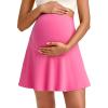 imageG4Free BareFeel Maternity Tennis Skirt with One Pocket Over The Belly Stretchy Pregnancy Workout Skorts Inner Shorts GolfRose Pink