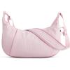 imageG4Free Crossbody Bag for Women Casual Hobo Bag Lightweight Shoulder Handbag Fashionable Nylon Crescent PursePink