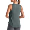 imageG4Free Lightweight Workout Tank Tops for Women High Neck Athletic Long Tanks Sleeveless Summer Running Gym ShirtsGray