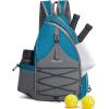 imageG4Free Pickleball Bag Pickleball Backpack for Women ampamp Men Adjustable Sling Bag with Waterproof PocketFence Hook Blue LeafTeal Blue