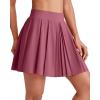 imageG4Free Pleated Womens Tennis Skirts Flowy Golf Skorts High Waisted Soft Athletic A Line Builtin Shorts with 2Way PocketsWine