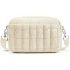 imageG4Free Puffer Crossbody Bag for Women Lightweight Small Purse Casual Quilted Clutch Fashionable Shoulder HandbagYellowish Beige