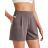 imageG4Free ShiftReady Women Shorts Dressy Casual 2025 Trendy Summer High Waisted Tailored Trouser Shorts with PocketsTaupe