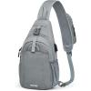 imageG4Free Sling Bag RFID Crossbody Sling Backpack with USB Charging Port Travel Hiking Daypack Shoulder Chest Bag for Women MenBlackGray