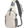 imageG4Free Sling Bag RFID Crossbody Sling Backpack with USB Charging Port Travel Hiking Daypack Shoulder Chest Bag for Women MenBlackIvory