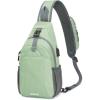 imageG4Free Sling Bag RFID Crossbody Sling Backpack with USB Charging Port Travel Hiking Daypack Shoulder Chest Bag for Women MenBlackLight Green