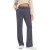 imageG4Free Smoofit Wide Leg Sweatpants Yoga Pants with Pockets Drawcord Casual Lounge Pants Modal Soft PetiteRegularTallDark Grey