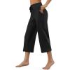 imageG4Free Wide Leg Capris Yoga Pants for Women with Pockets Summer High Waist Dress Pants for Workout Casual Pants 21quotBlack