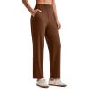 imageG4Free Womens Ankle Dress Yoga Pants with Pockets Stretchy Crop Business Casual Work Trousers PetiteRegularTallDark Coffee