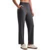 imageG4Free Womens Ankle Dress Yoga Pants with Pockets Stretchy Crop Business Casual Work Trousers PetiteRegularTallDark Gray