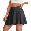 imageG4Free Wrapped Front Pleated Tennis Skirts for Women High Waisted A Line Golf Skorts Soft Athletic Inner Shorts with PocketsBlack