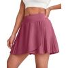 imageG4Free Wrapped Front Pleated Tennis Skirts for Women High Waisted A Line Golf Skorts Soft Athletic Inner Shorts with PocketsDark Burgundy