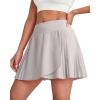 imageG4Free Wrapped Front Pleated Tennis Skirts for Women High Waisted A Line Golf Skorts Soft Athletic Inner Shorts with PocketsLight Gray