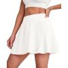 imageG4Free Wrapped Front Pleated Tennis Skirts for Women High Waisted A Line Golf Skorts Soft Athletic Inner Shorts with PocketsWhite