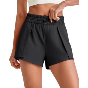 imageG4Free 2 in 1 Flowy Athletic Running Shorts for Women Mid Rise Quick Dry Workout Summer Shorts for Tennis with LinerBlack