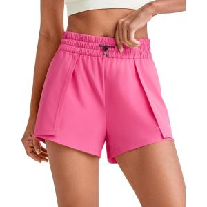 imageG4Free 2 in 1 Flowy Athletic Running Shorts for Women Mid Rise Quick Dry Workout Summer Shorts for Tennis with LinerHot Pink