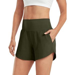 imageG4Free Athletic Shorts for Women Lightweight Running Shorts with Pockets 5quot Quick Dry Workout Shorts for Gym ExerciseOlive Green