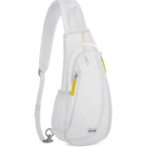 imageG4Free Clear Fanny pack Mesh Sling bag Transparent Bag With Adjustable Strap Purse For Travel Festivals Sports PartyWhite