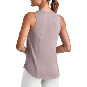imageG4Free Lightweight Workout Tank Tops for Women High Neck Athletic Long Tanks Sleeveless Summer Running Gym ShirtsGray Lilac