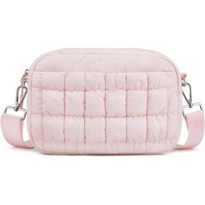 imageG4Free Puffer Crossbody Bag for Women Lightweight Small Purse Casual Quilted Clutch Fashionable Shoulder HandbagPink