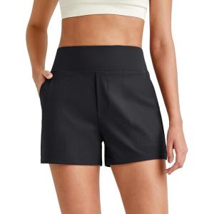 imageG4Free ShiftReady Athletic Shorts for Women High Waisted Trouser Shorts Trendy Casual Summer Short with PocketsBlack